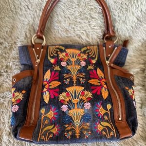 Sharif Beautiful Denim Embroidered Bag